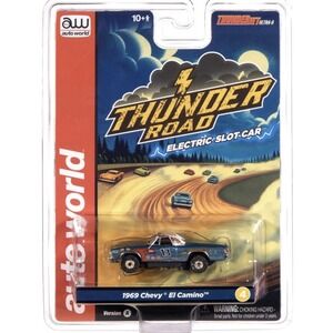 Auto World Thunderjet 1969 Chevy El Camino (Teal & White) HO Slot Car SC416-4B